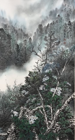 38劉素惠，雲深深(2)，水墨.