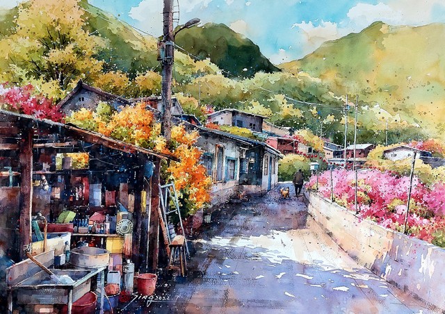 山村花影   107x78cm   2022