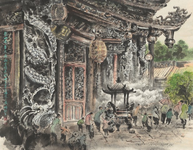 29-2_林欽三_龍山寺_2020_94×72cm_墨彩