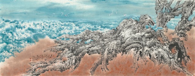 59_天地同朽_93×240cm_紙本彩墨-洗相片用