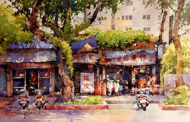 路旁老店   57x38cm   2022