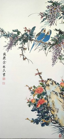 佘裕民-水墨花鳥-2023松柏-潭子