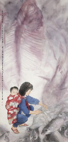 001張美榆〈生之魚˙愉˙餘〉縱141cm × 橫68cm